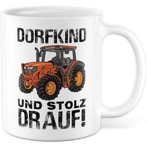 Dorfkind-Tasse mit Spruch